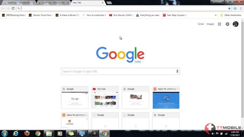 Sử dụng trình duyệt Google Chrome để cài đặt tiện ích Geoproxy