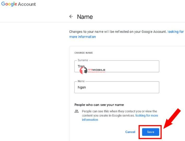 Hướng dẫn Cách đổi tên trên google meet từ link quản lý tài khoản Google 3