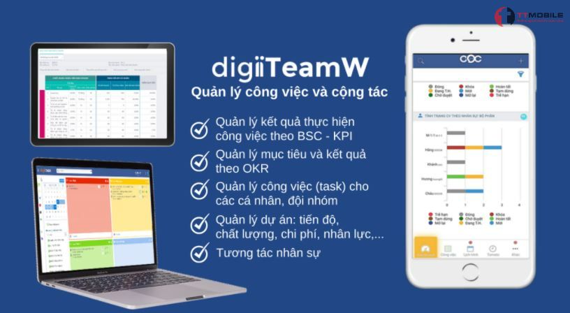 Phần mềm quản lý công việc giao việc digiiTeamW