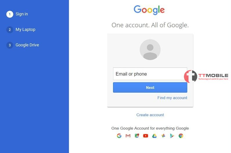 Bước 1 - Đăng nhập tài khoản gmail đăng ký sử dụng google drive