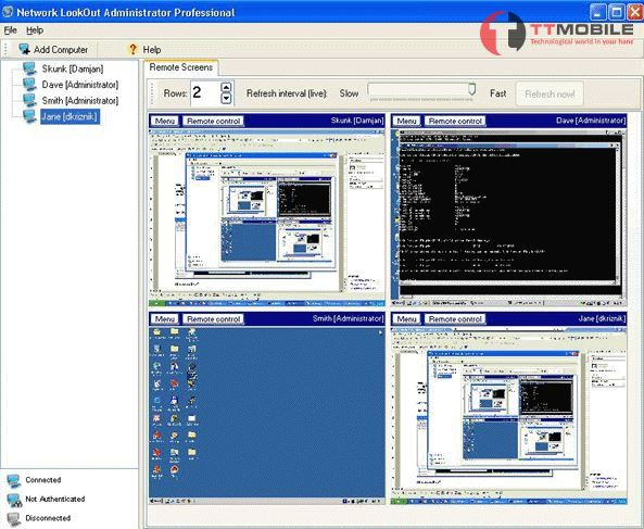 Phần mềm theo dõi máy tính từ xa bí mật Network LookOut Administrator Pro