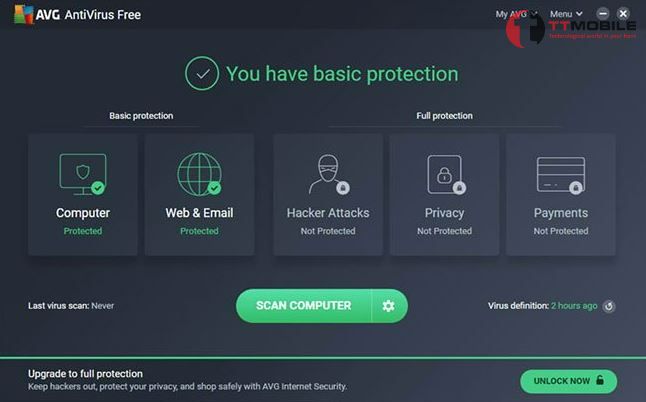 Phần mềm diệt virus miễn phí nhẹ AVG Antivirus Free