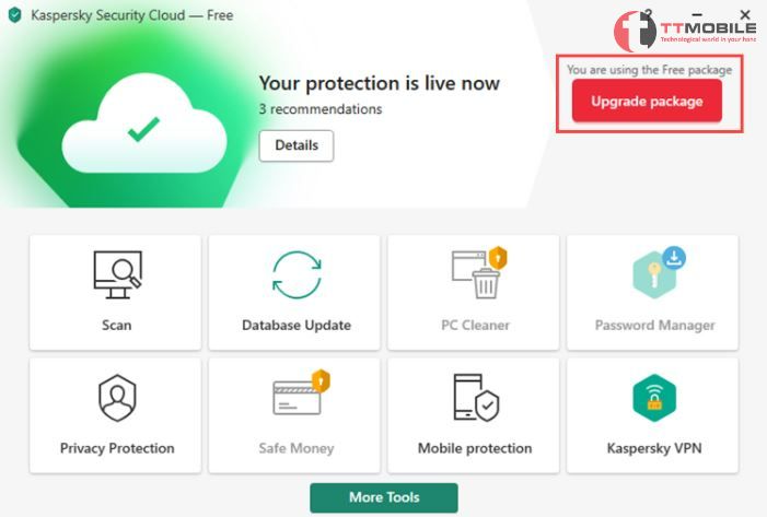 Phần mềm diệt virus miễn phí Kaspersky Security Cloud Free