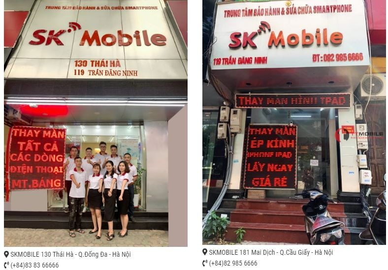 Sửa màn hình điện thoại bị nhiễu SK Mobile