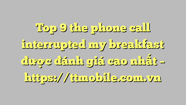 Top 9 the phone call interrupted my breakfast được đánh giá cao nhất – https://ttmobile.com.vn