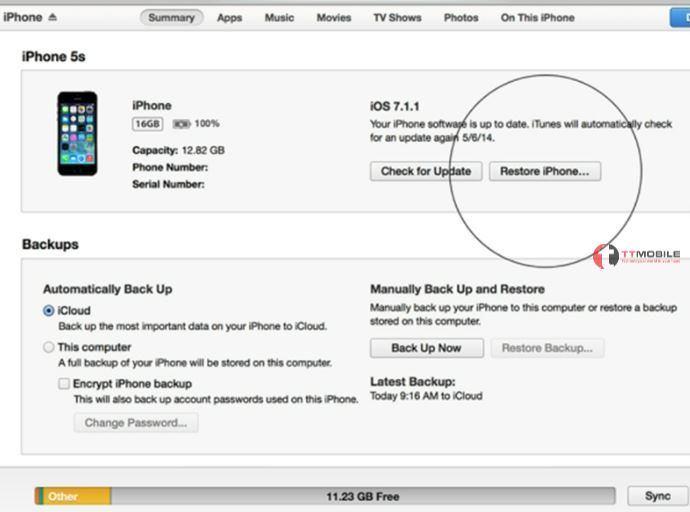Mở khóa iPhone bị vô hiệu hóa bằng iTunes khi iPhone đã kết nối itunes trên máy tính rồi