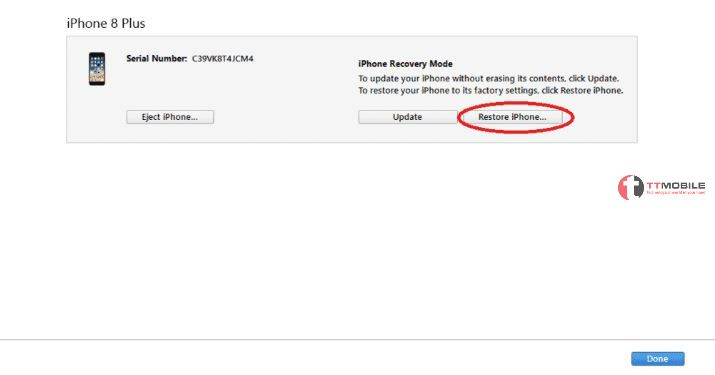 Mở khóa iPhone bị vô hiệu hóa không có iCloud bằng chế độ Recovery