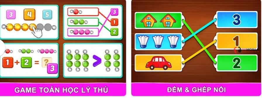 Đếm số trò chơi toán học - app học toán cho bé miễn phí