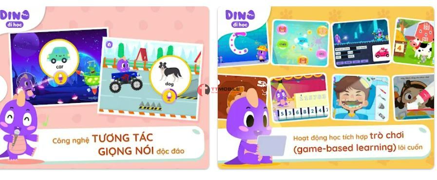 Dino Đi học - app học Tiếng Việt cho bé vui nhộn