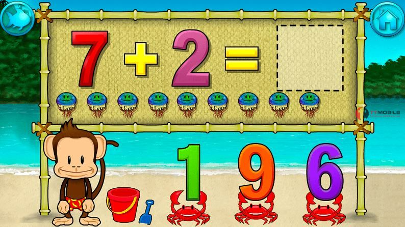 Monkey Math - phần mềm học toán cho bé 5 tuổi trên điện thoại