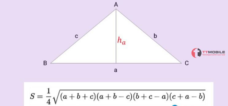 Công thức tính diện tích tam giác theo công thức Heron