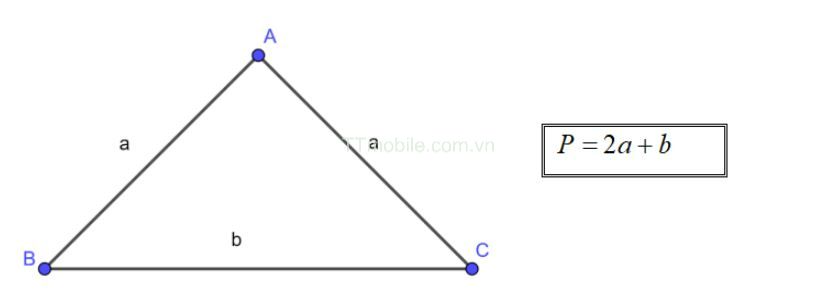 Công thức tính chu vi tam giác cân