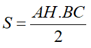 công thức tính diện tích tam giác cân ABC